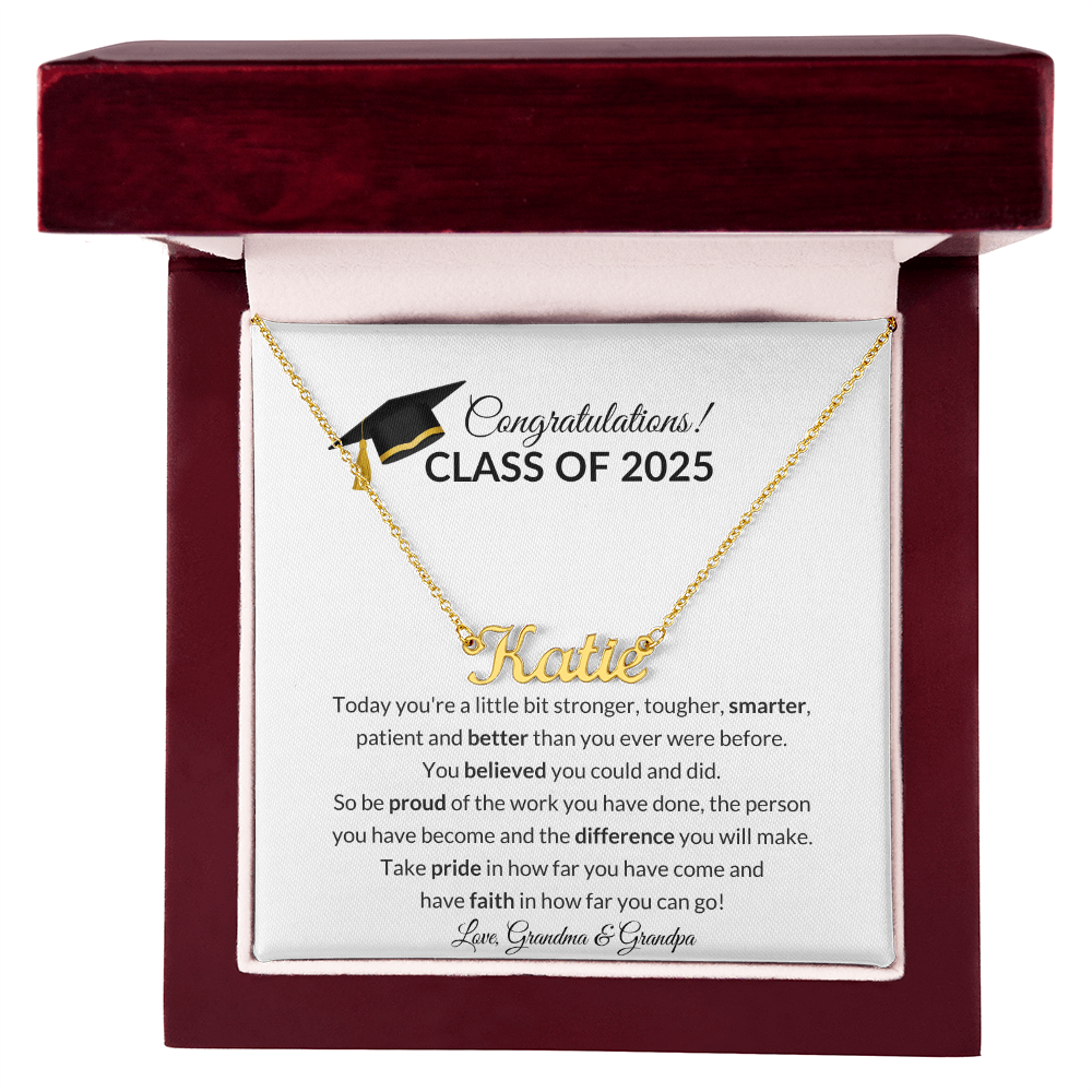 Class of 2025 Graduation Name Necklace