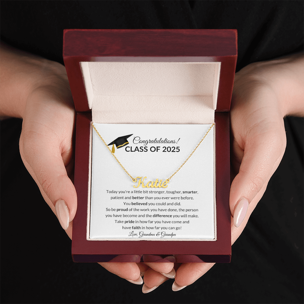 Class of 2025 Graduation Name Necklace
