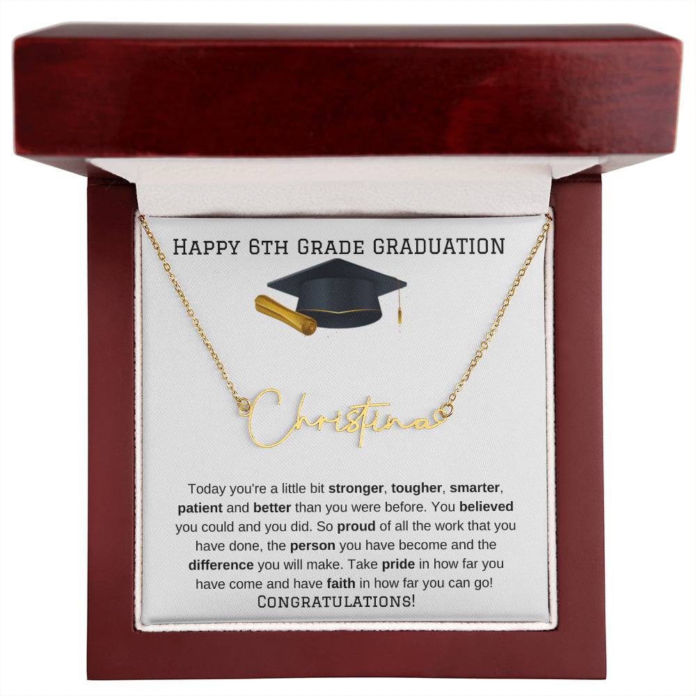 6th Grade Graduation Name Necklace