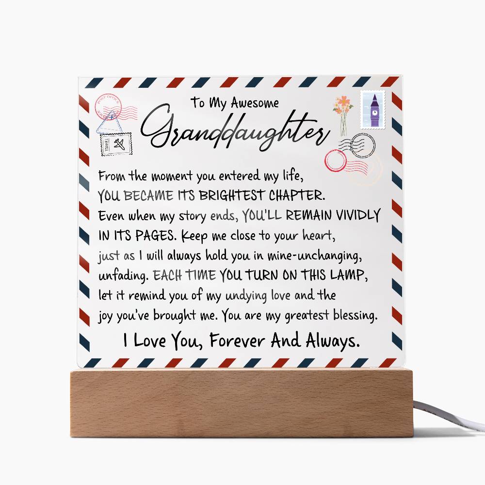 To My Granddaughter Acrylic Lighted Plaque