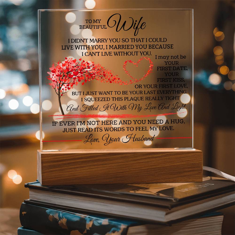 To My Wife Plaque from Husband