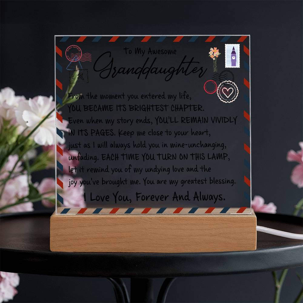 To My Granddaughter Acrylic Lighted Plaque