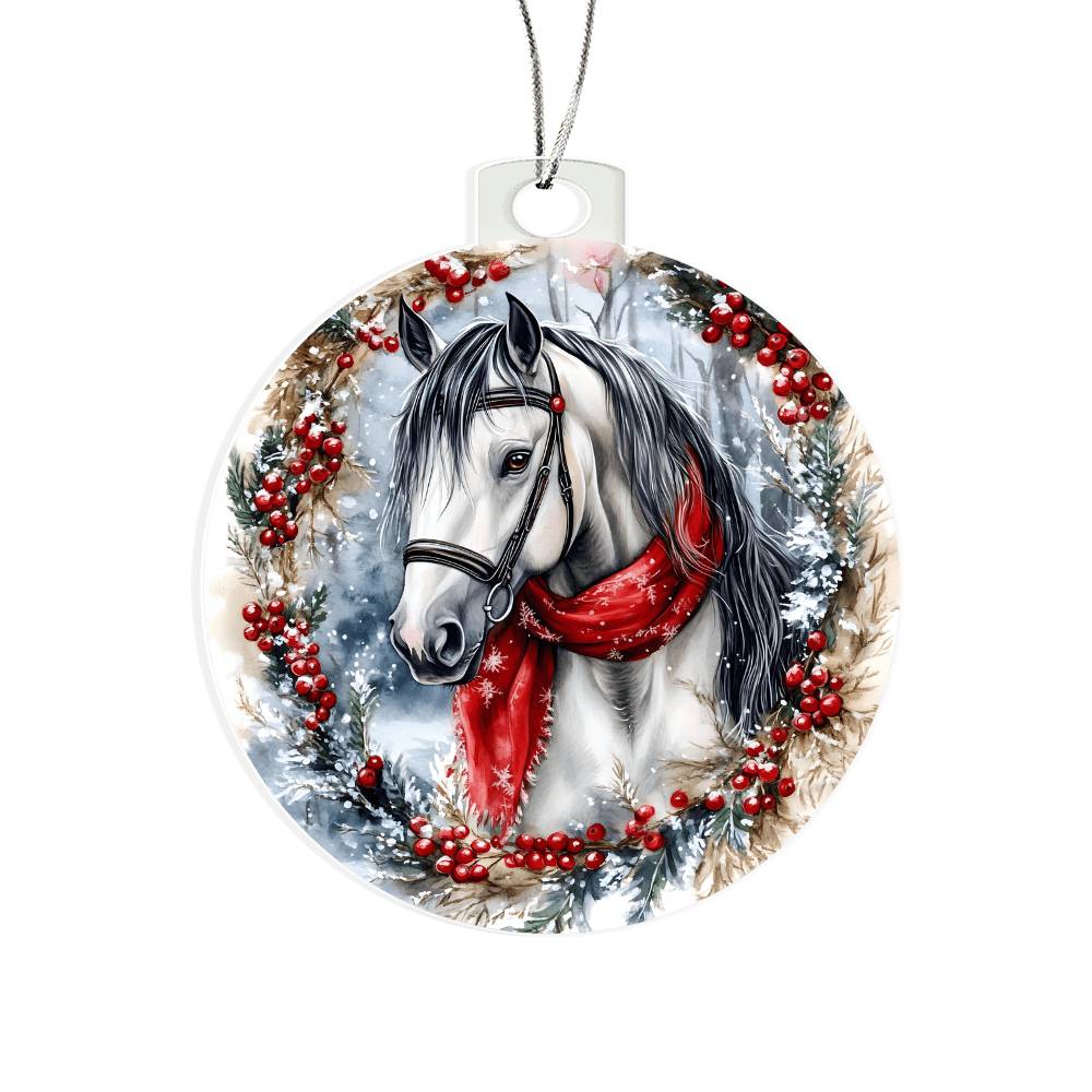 Horse Acrylic Christmas Ornament