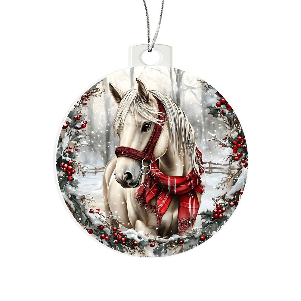 Horse Acrylic Christmas Ornament