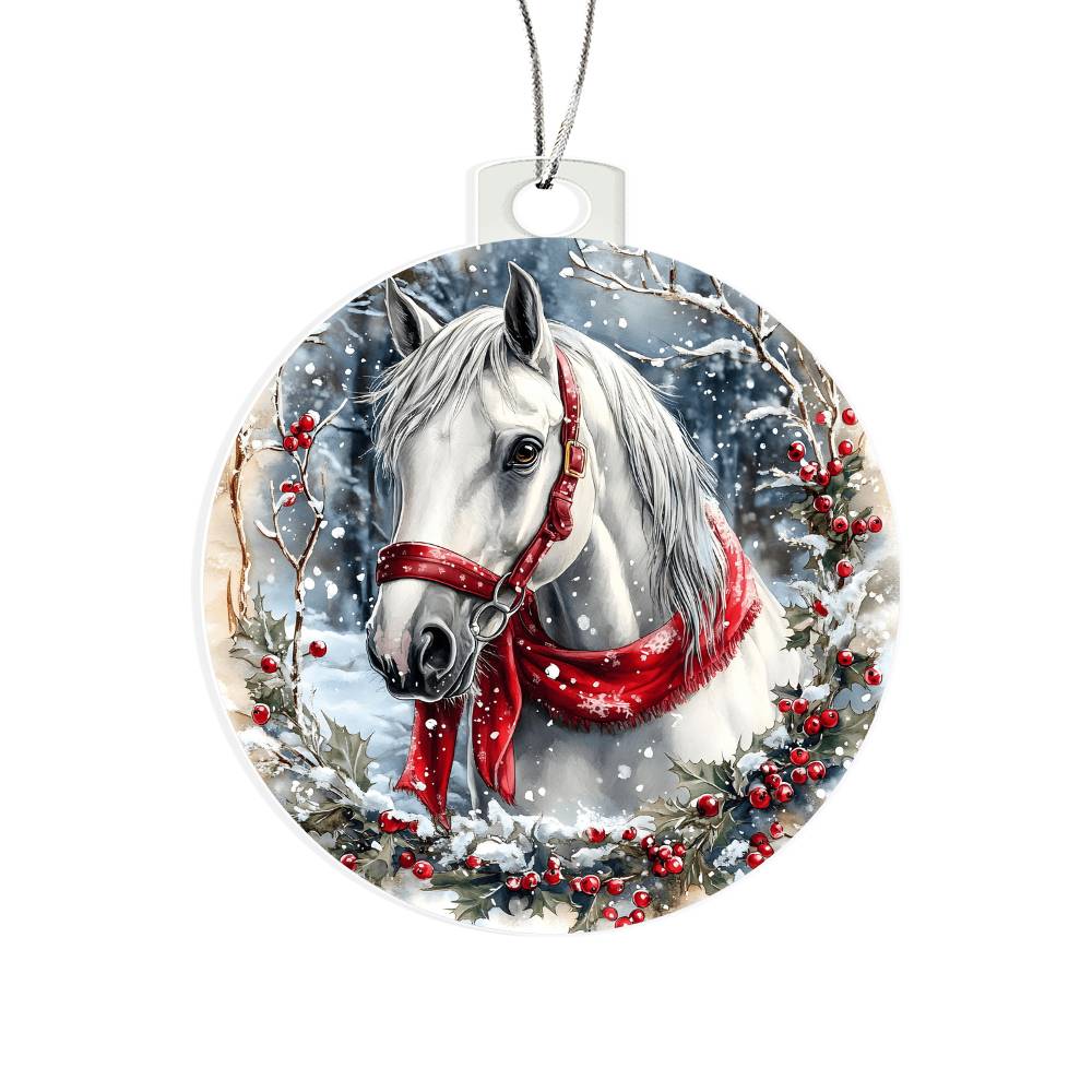 Horse Acrylic Christmas Ornament
