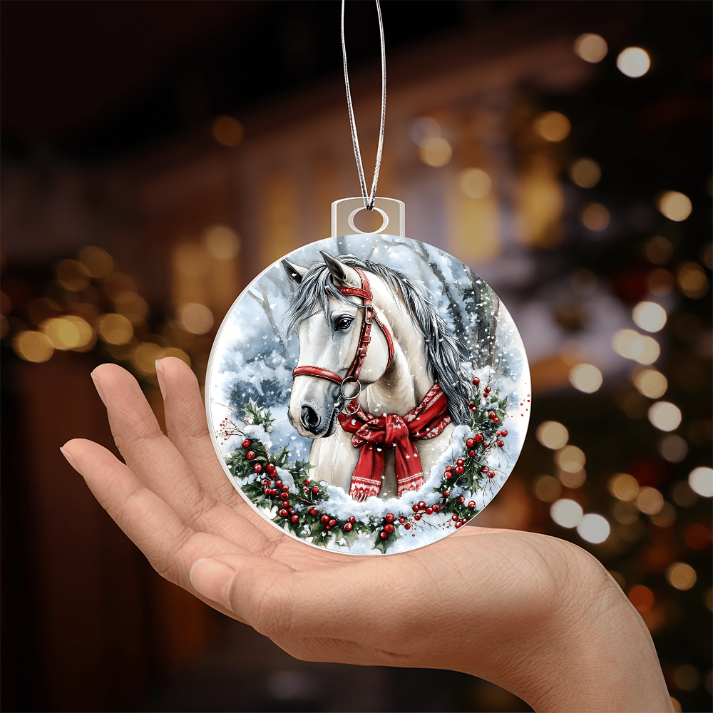 Horse Acrylic Christmas Ornament