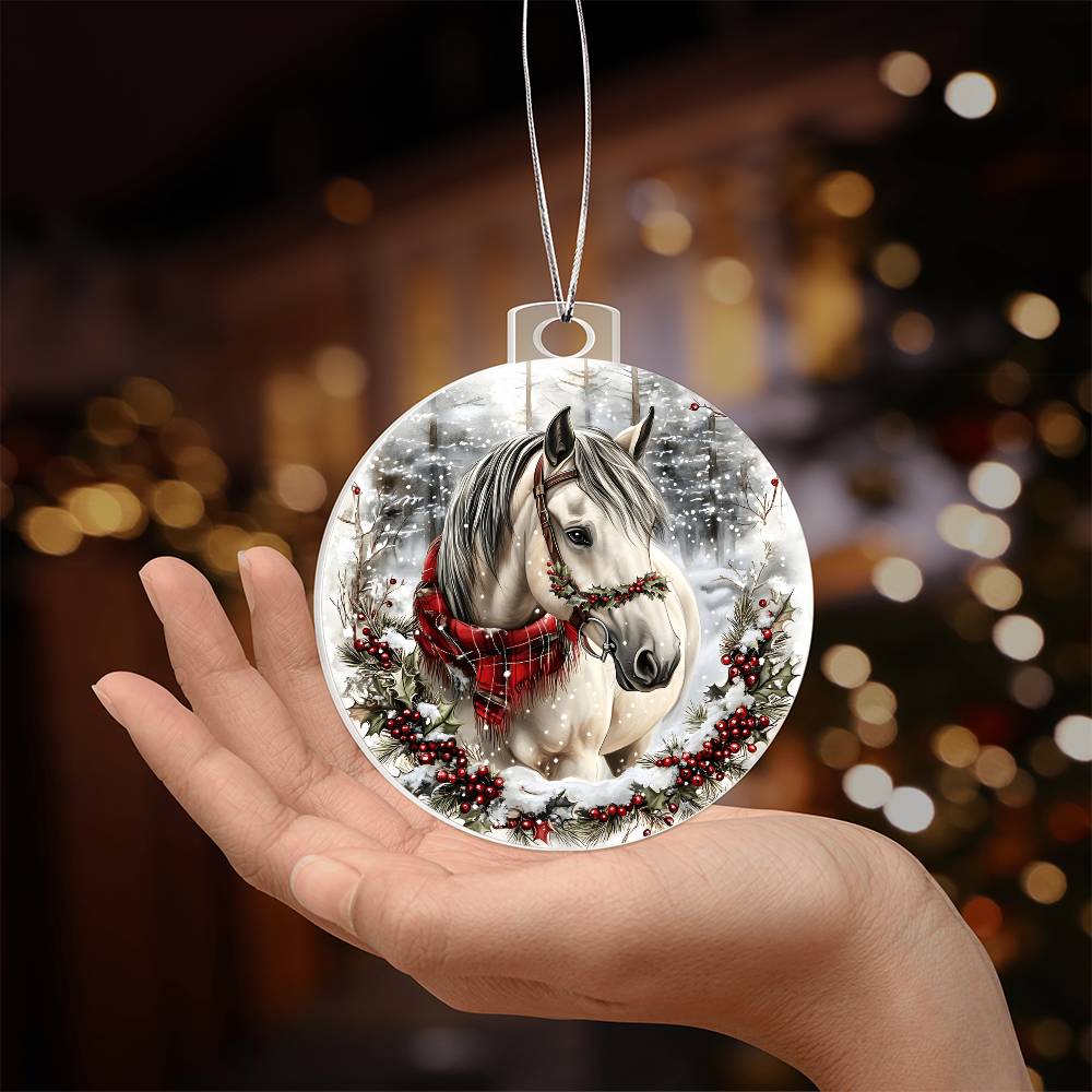 Horse Acrylic Christmas Ornament