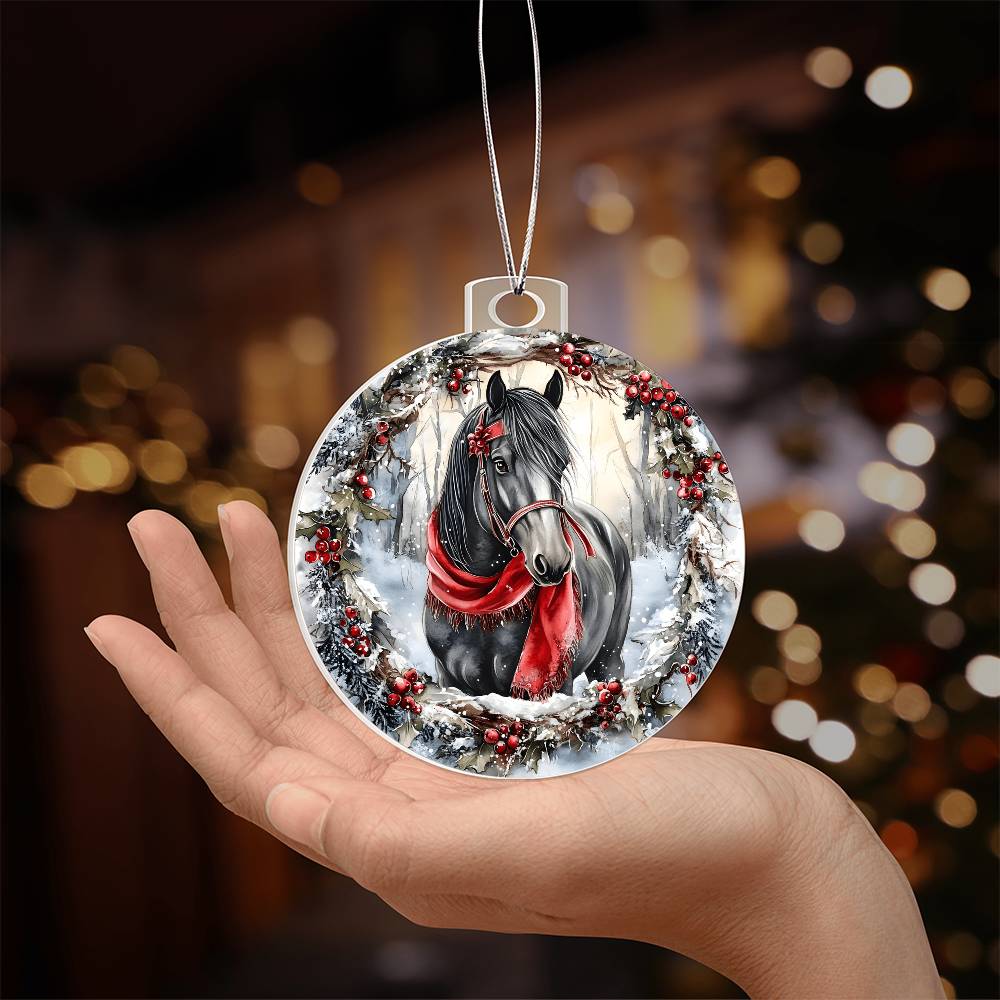 Horse Acrylic Christmas Ornament