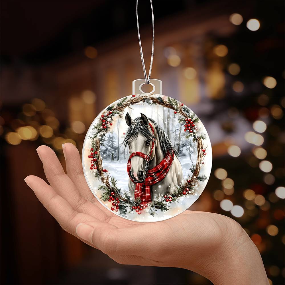 Horse Acrylic Christmas Ornament