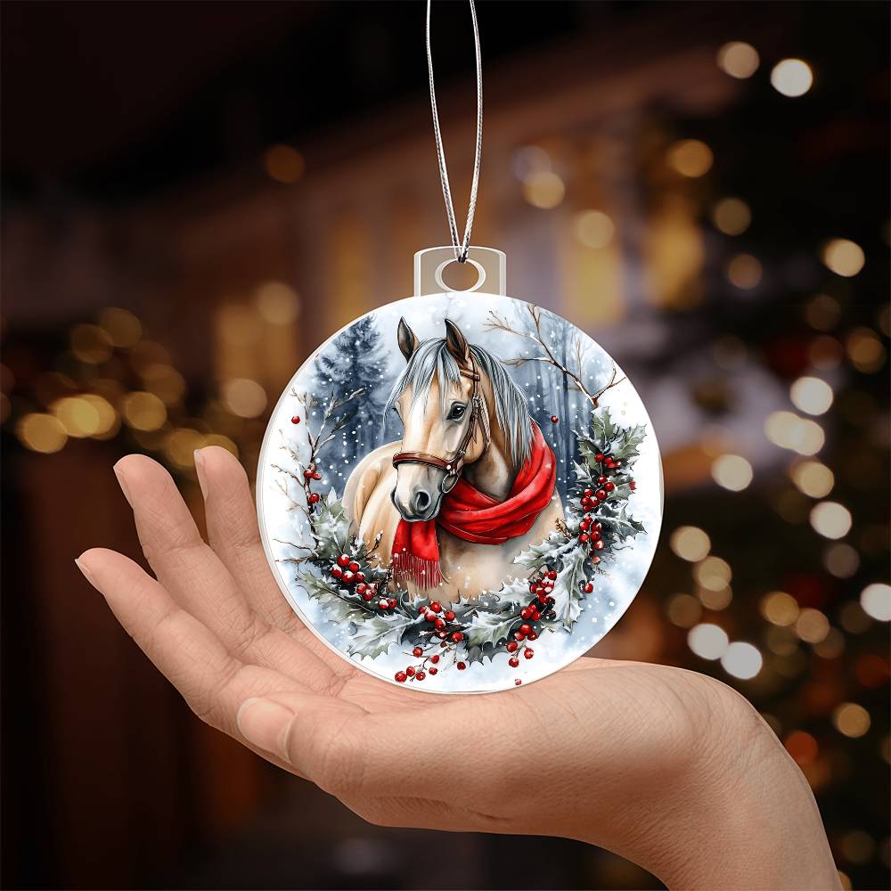 Horse Acrylic Christmas Ornament