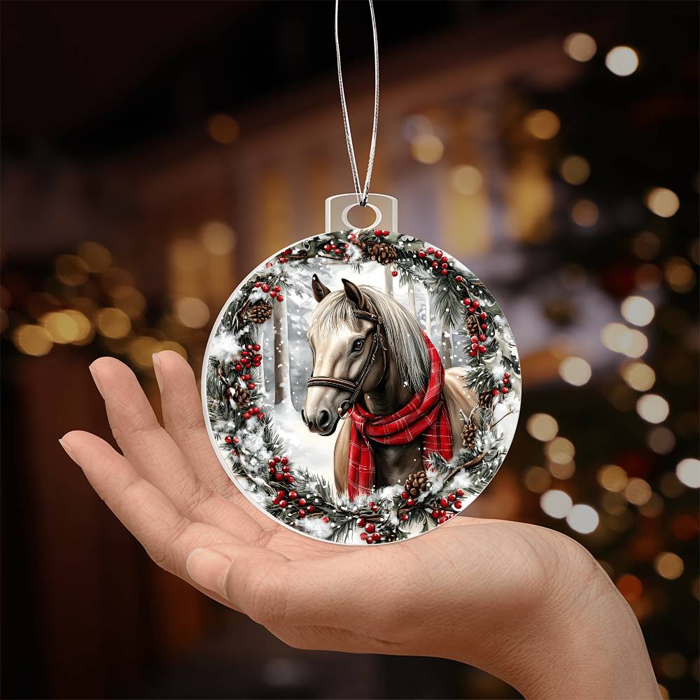 Horse Acrylic Christmas Ornament