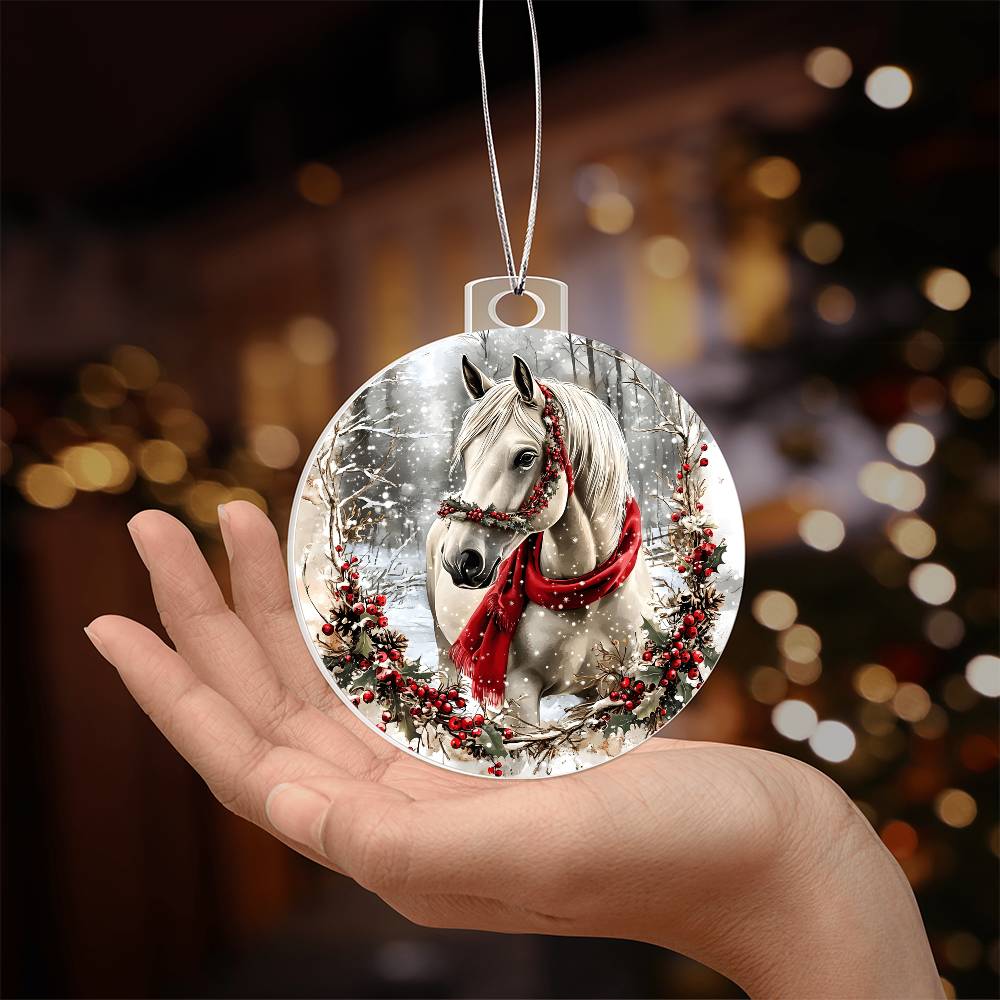 Horse Acrylic Christmas Ornament