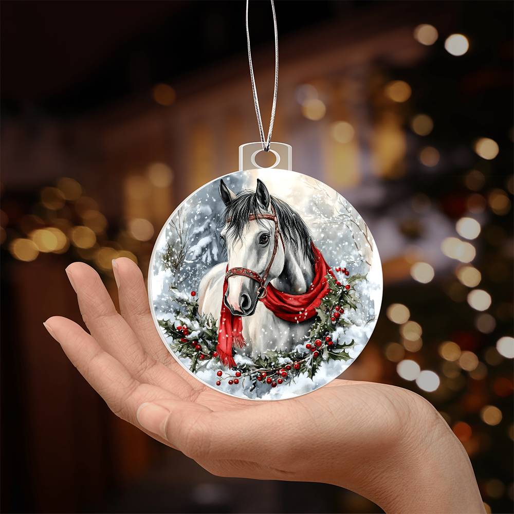 Horse Acrylic Christmas Ornament