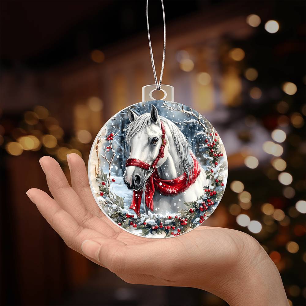 Horse Acrylic Christmas Ornament
