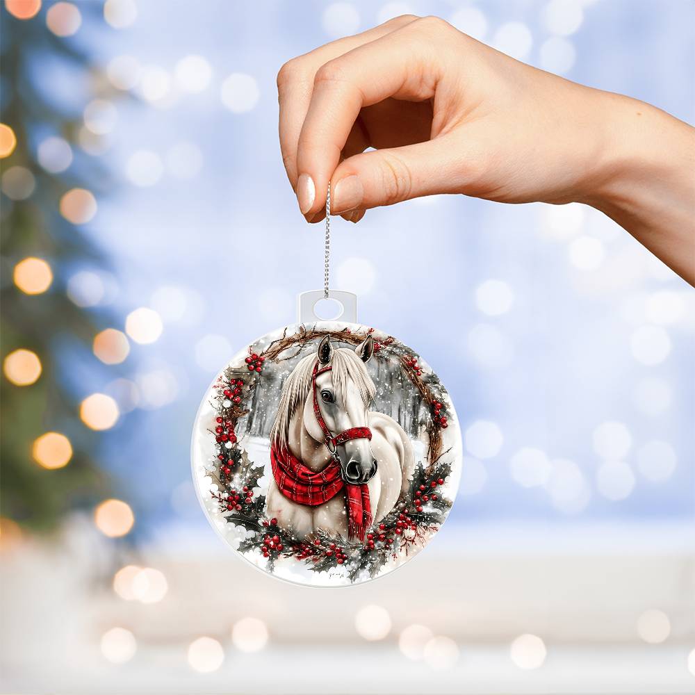 Horse Acrylic Christmas Ornament