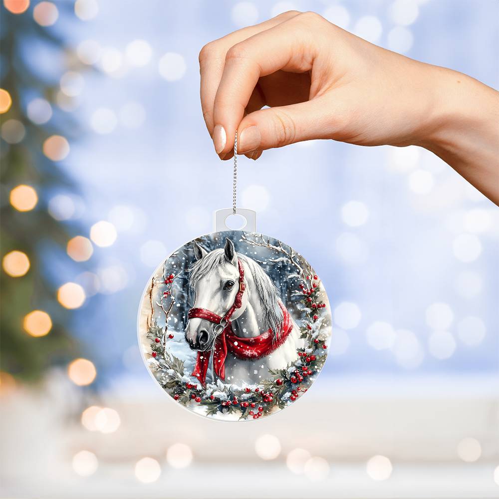 Horse Acrylic Christmas Ornament