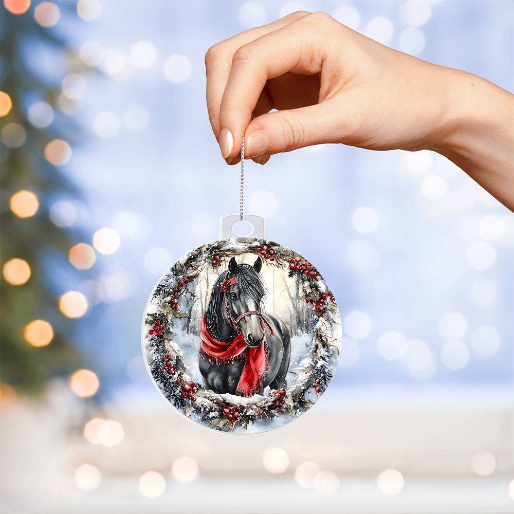 Horse Acrylic Christmas Ornament