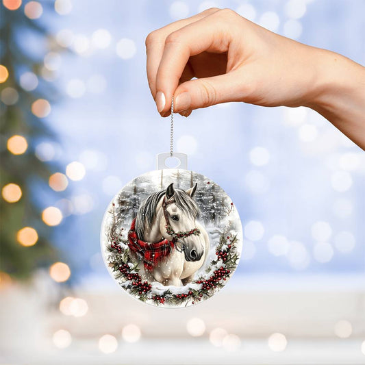 Horse Acrylic Christmas Ornament