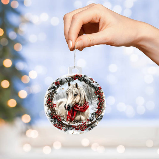 Horse Acrylic Christmas Ornament