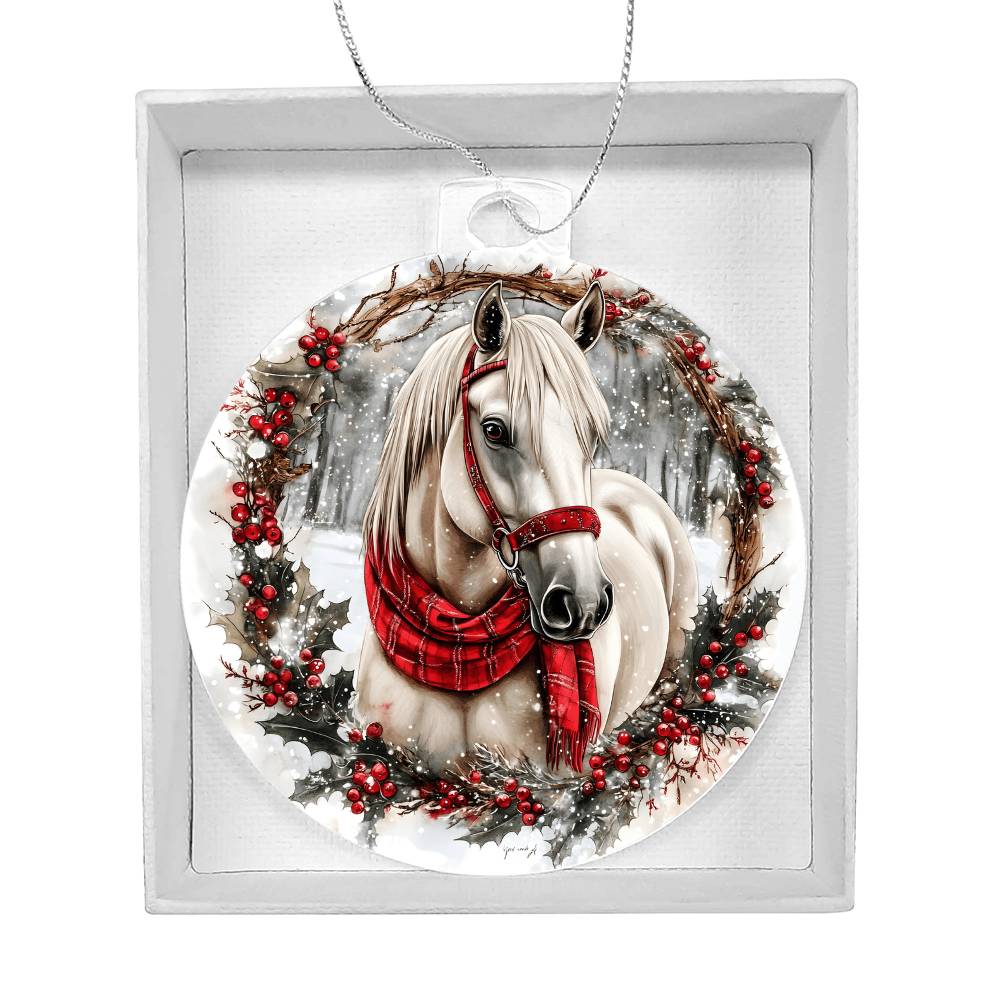 Horse Acrylic Christmas Ornament