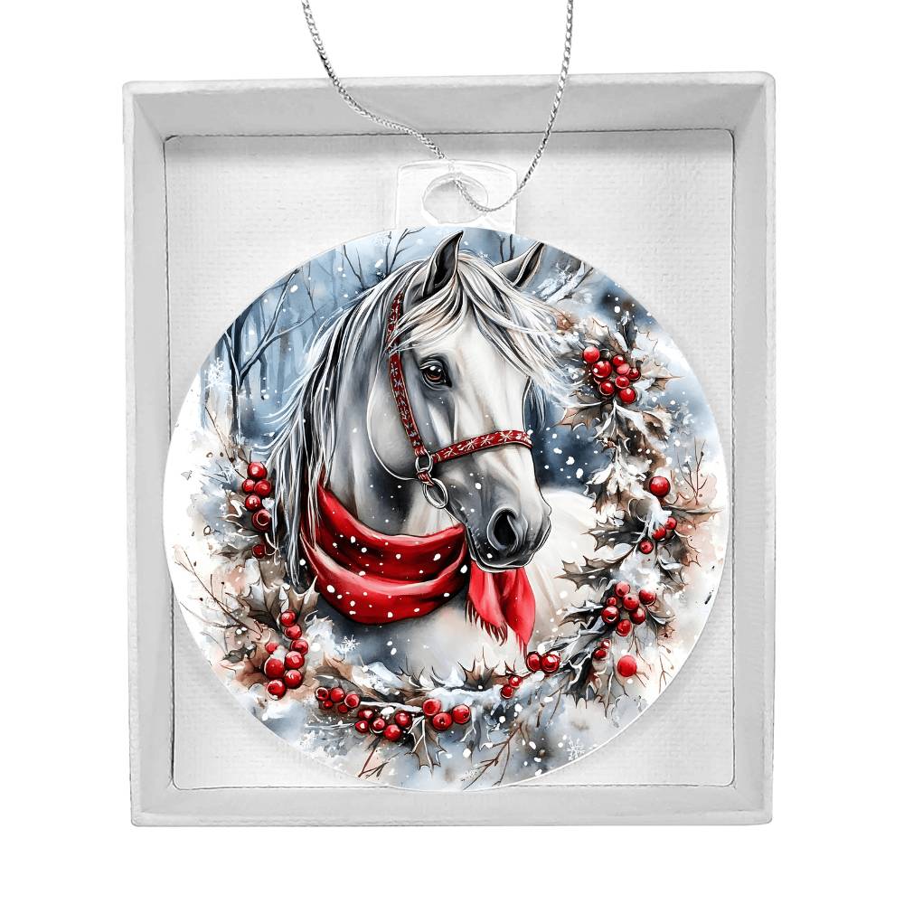 Horse Acrylic Christmas Ornament