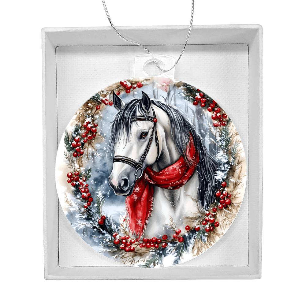 Horse Acrylic Christmas Ornament
