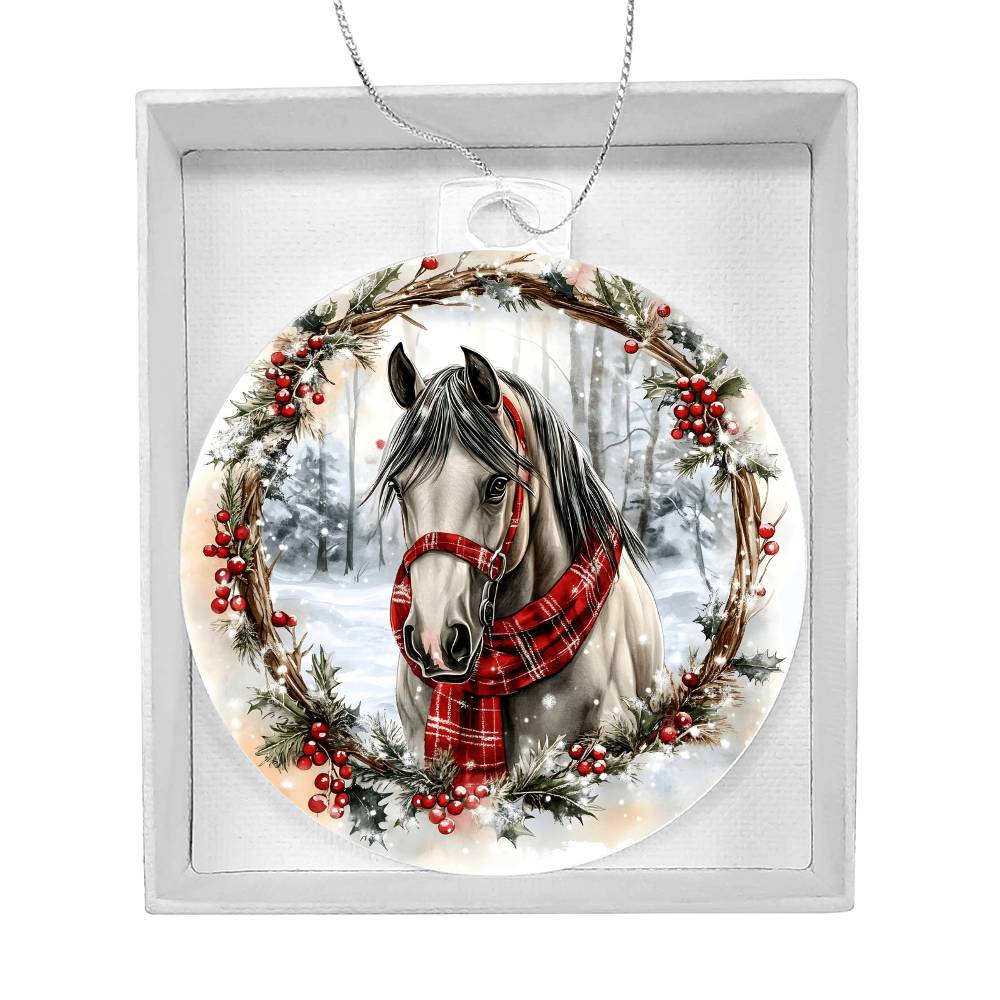 Horse Acrylic Christmas Ornament