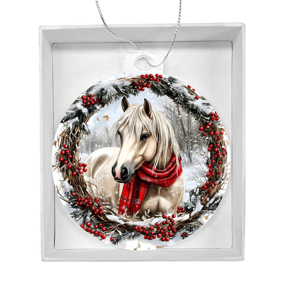 Horse Acrylic Christmas Ornament