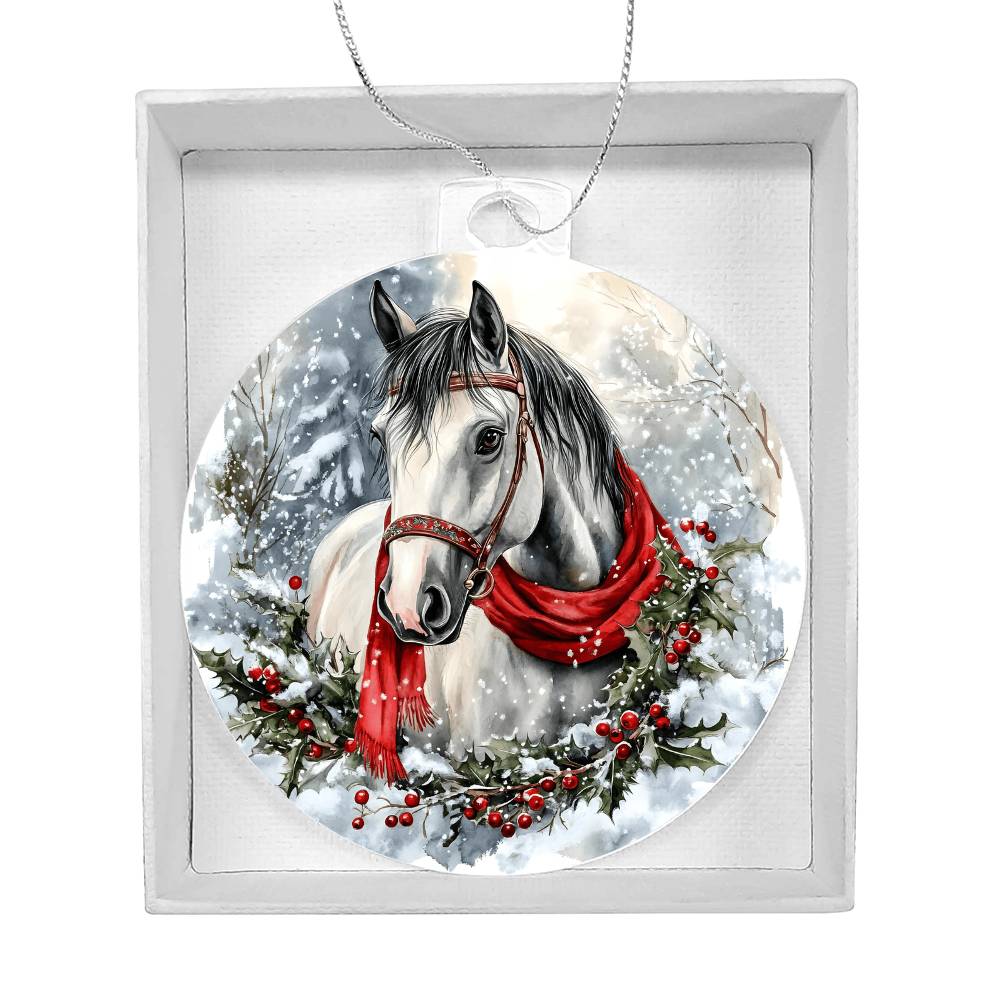 Horse Acrylic Christmas Ornament