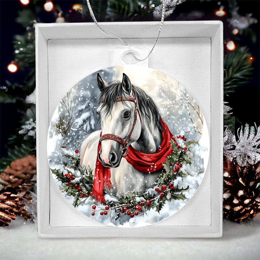Horse Acrylic Christmas Ornament