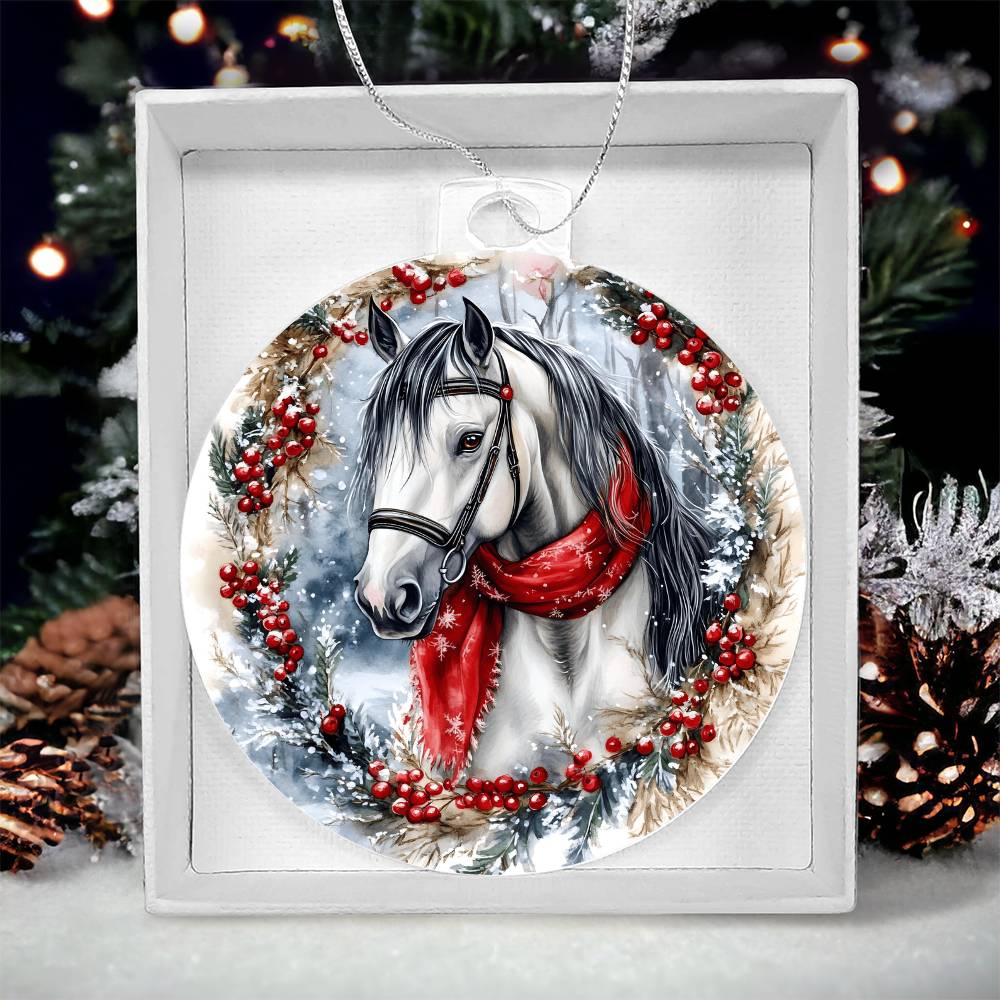 Horse Acrylic Christmas Ornament