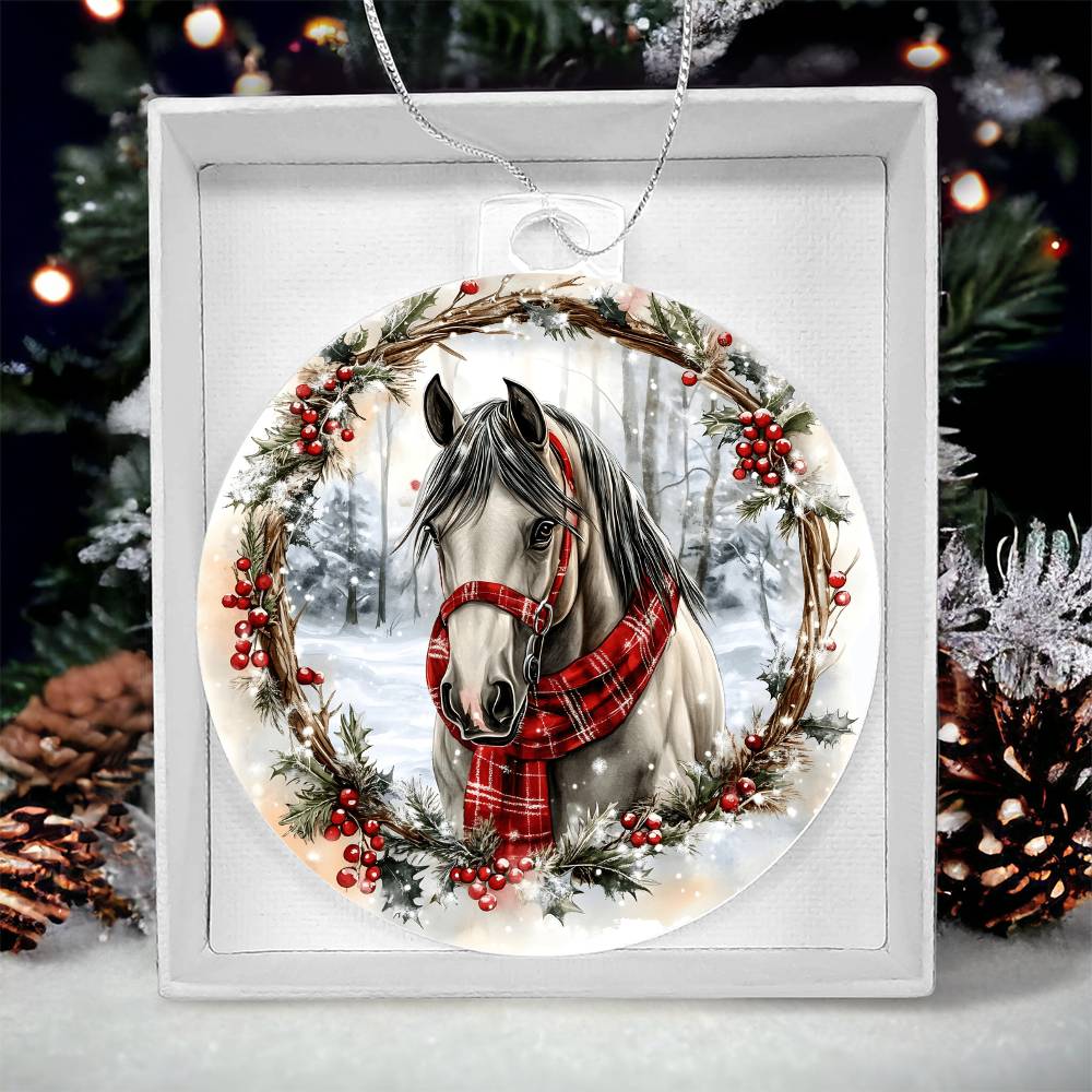 Horse Acrylic Christmas Ornament