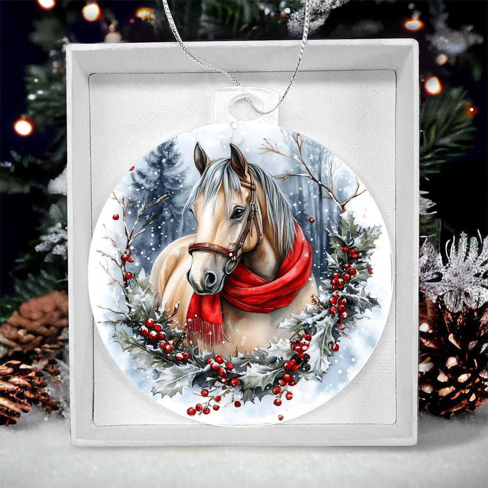 Horse Acrylic Christmas Ornament