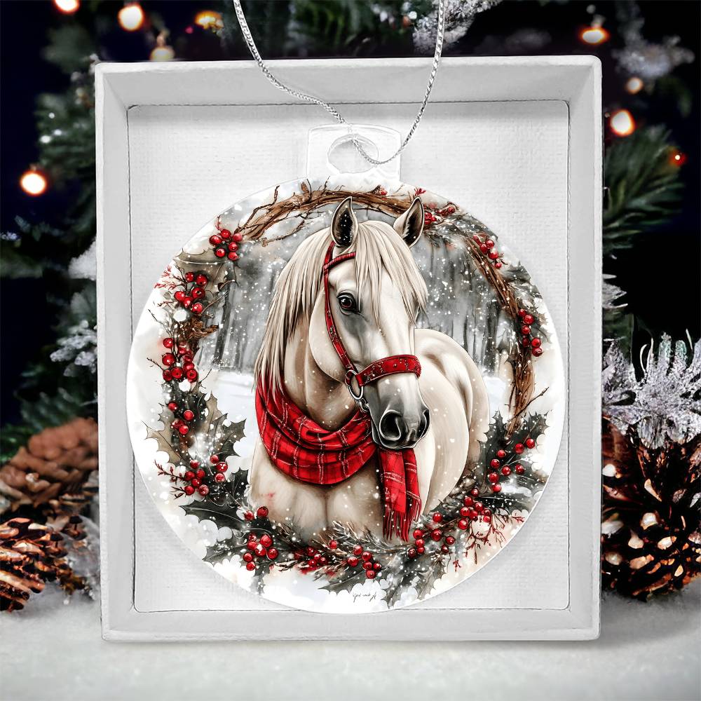 Horse Acrylic Christmas Ornament