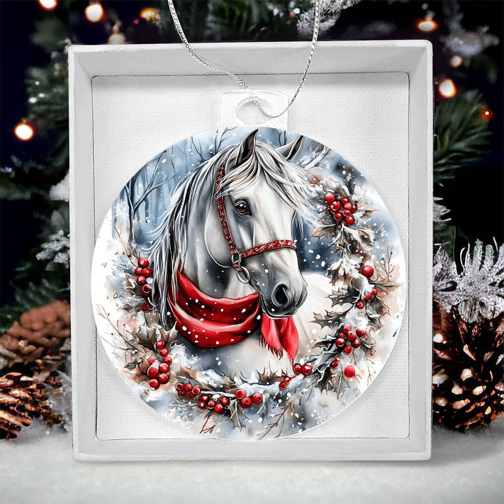 Horse Acrylic Christmas Ornament