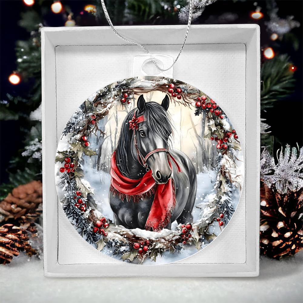 Horse Acrylic Christmas Ornament