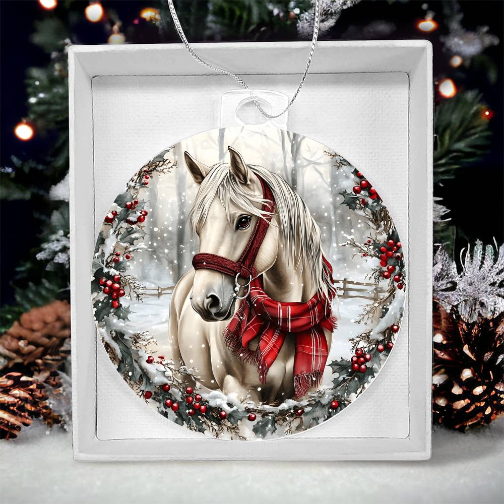 Horse Acrylic Christmas Ornament