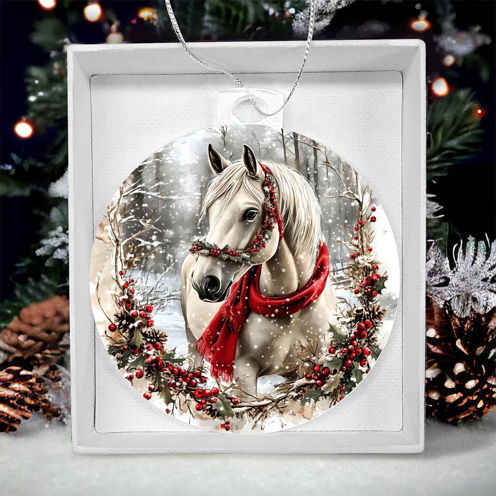 Horse Acrylic Christmas Ornament