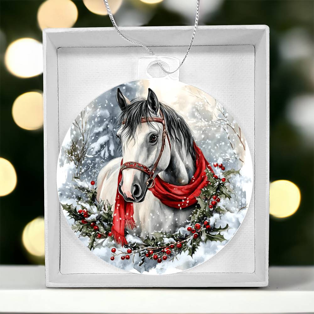Horse Acrylic Christmas Ornament