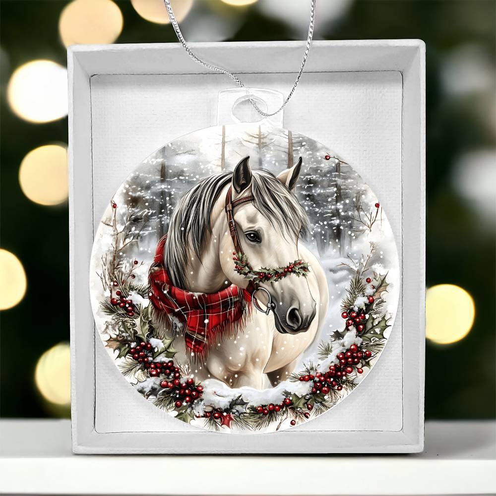 Horse Acrylic Christmas Ornament