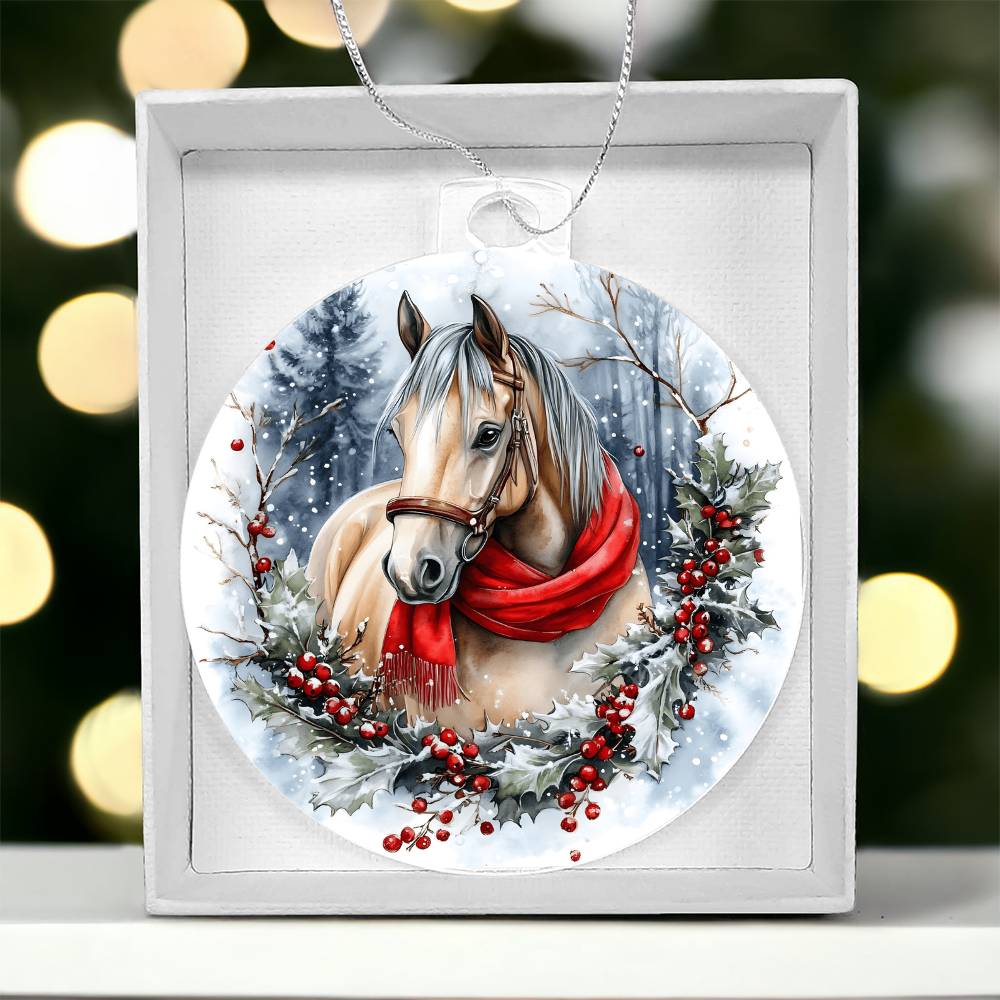 Horse Acrylic Christmas Ornament