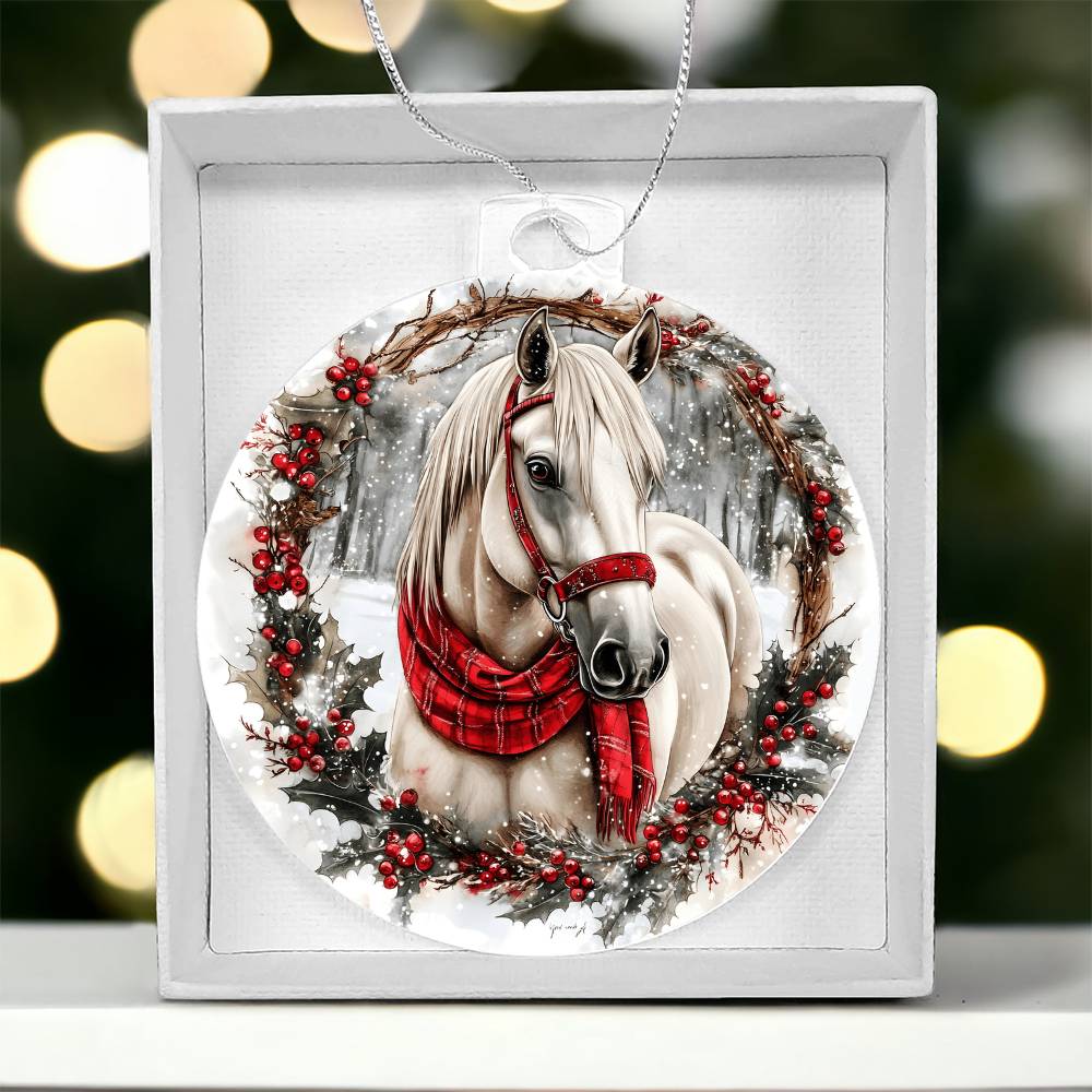 Horse Acrylic Christmas Ornament