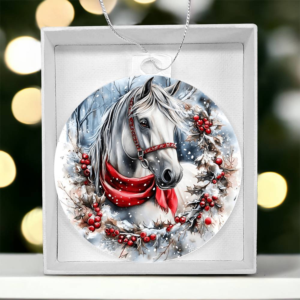 Horse Acrylic Christmas Ornament