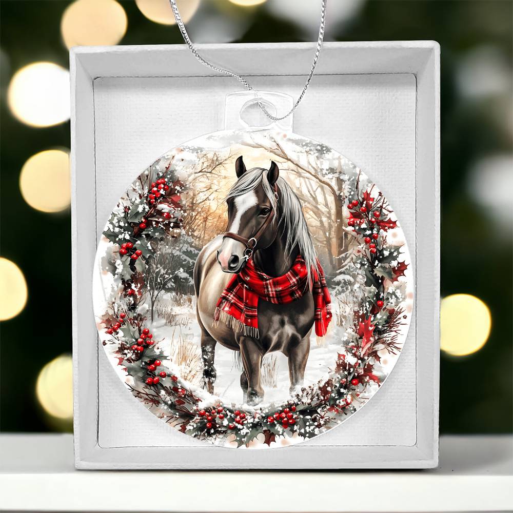 Horse Acrylic Christmas Ornament