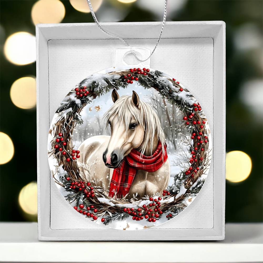 Horse Acrylic Christmas Ornament