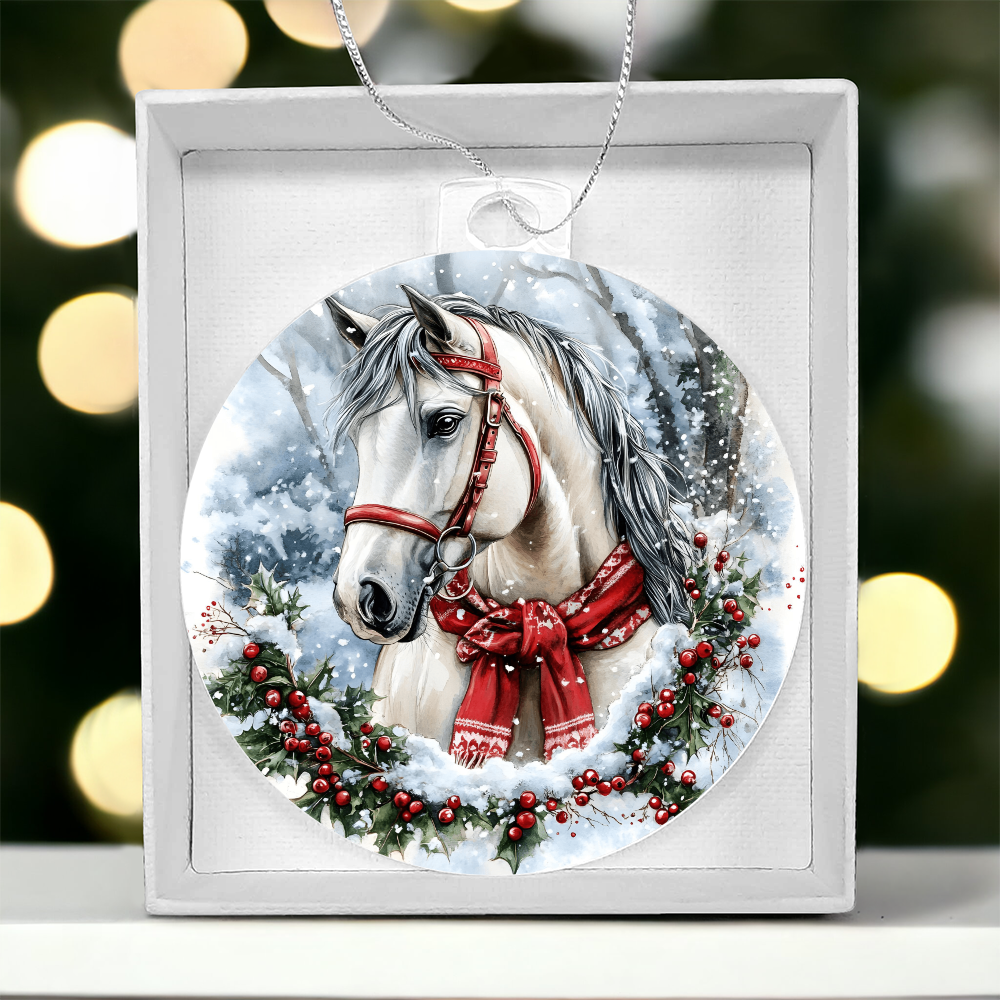 Horse Acrylic Christmas Ornament
