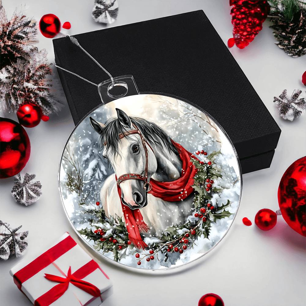 Horse Acrylic Christmas Ornament