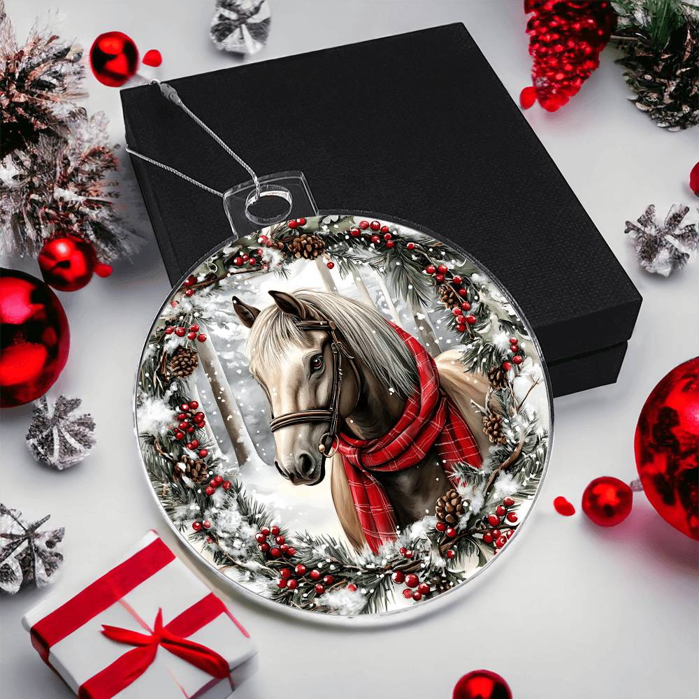 Horse Acrylic Christmas Ornament
