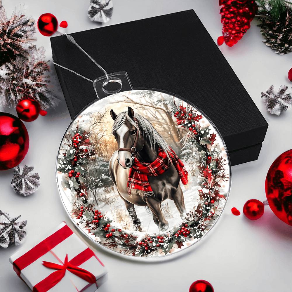Horse Acrylic Christmas Ornament