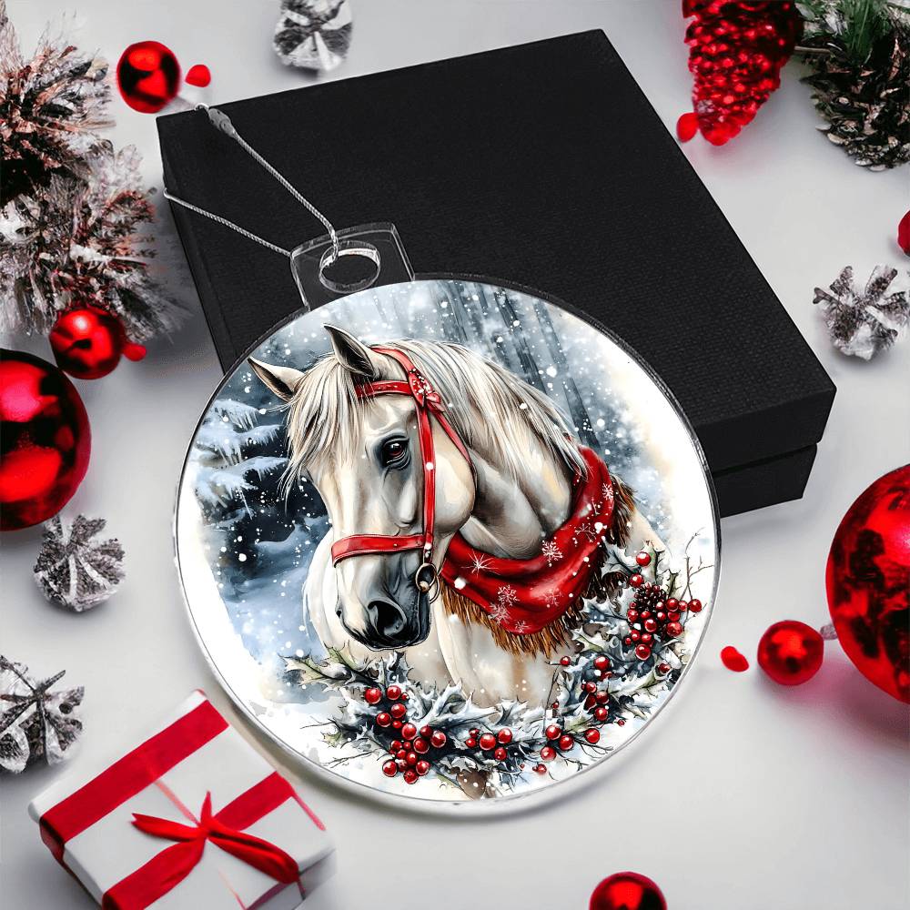Horse Acrylic Christmas Ornament